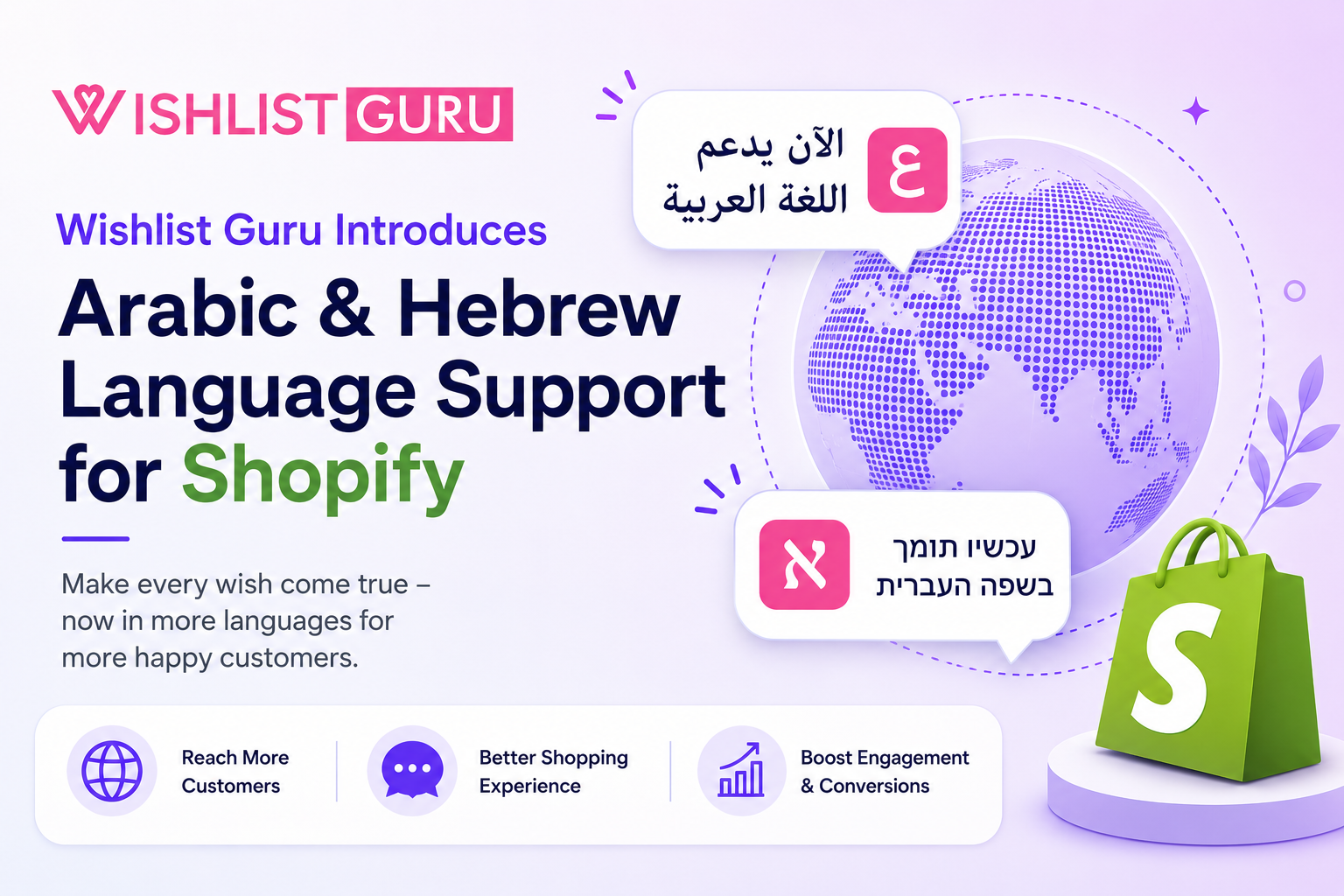 Wishlist Guru Introduces Arabic & Hebrew Language Support for Shopify